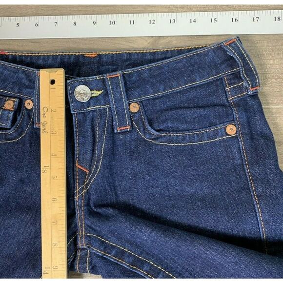 True Religion Womens Jeans Joey Low Rise Flare Stretch Dark Wash Size 28 - Picture 4 of 9